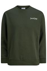 JACK & JONES Big & Tall Duffle Bag Green Crew Neck Sweatshirt | BadRhino 4