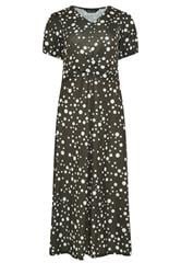 M&Co Chocolate Brown Polka Dot Twist Front Midi Dress | M&Co 5