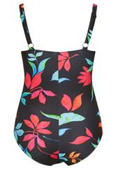 YOURS Plus Size Black Floral Strap Detail Swimsuit | Yours Clothing 8