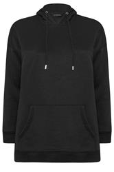 YOURS Plus Size Black Overhead Hoodie | Yours Clothing 6