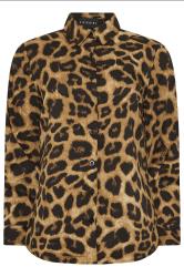 PixieGirl Petite Women's Brown Leopard Print Long Sleeve Shirt | PixieGirl 7
