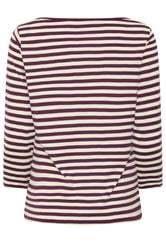 M&Co Berry Purple Stripe Slash Neck Cotton Top | M&Co 6
