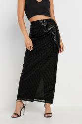 PixieGirl Petite Women's Black Sequin Embellished Maxi Skirt | PixieGirl 2