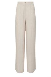 LTS Tall Stone Brown Linen Pleated Wide Leg Trousers