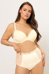 YOURS Plus Size Yellow Dobby Lace Full Brief | Yours Clothing 1