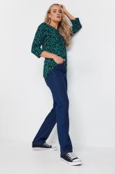 LTS Tall 2 PACK Teal Blue & Grey Cotton Henley Tops | Long Tall Sally 5