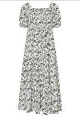 PixieGirl Petite White Paisley Floral Tiered Bardot Dress
