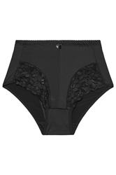 YOURS Plus Size Black Light Control High Waisted Full Briefs | Yours Clothing 2