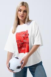 LIMITED COLLECTION Plus Size White 'It's Coming Home' England T-Shirt | Yours Clothing 3