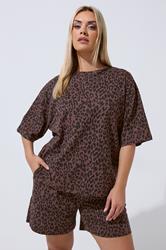 LIMITED COLLECTION Plus Size Chocolate Brown Leopard T-Shirt | Yours Clothing 3