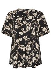 EVANS Plus Size Black Floral Pleat Swing Top | Evans 6
