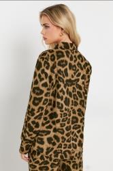 PixieGirl Petite Women's Brown Leopard Print Long Sleeve Shirt | PixieGirl 5