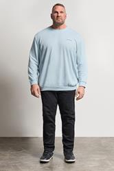 JACK & JONES Big & Tall Celestial Blue Logo Sweatshirt | BadRhino 1