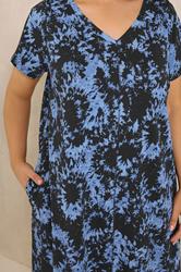 EVANS Plus Size Black Tie Dye Cotton Dress | Evans 4