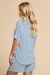 PixieGirl Petite Women's Light Blue Short Sleeve Shirt | PixieGirl 2