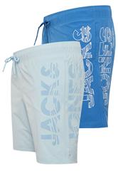 JACK & JONES Big & Tall 2 Pack Celestial Blue Swim Shorts | BadRhino 4