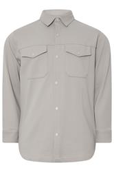 BadRhino Big & Tall Stone Grey Textured Jersey Shacket