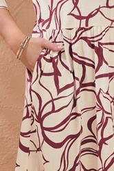EVANS Plus Size Natural Brown Abstract Floral Cotton Dress | Evans 5