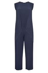 YOURS LONDON Curve Navy Blue Pleated Set
