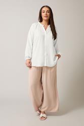 EVANS Plus Size White Frill Neck Blouse | Evans  2