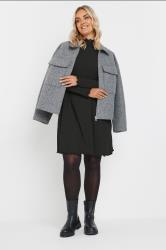 YOURS Curve Plus Size Black Lettuce Edge Tunic Dress | Yours Clothing  1