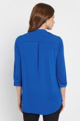 M&Co Blue Half Placket Blouse | M&Co 2