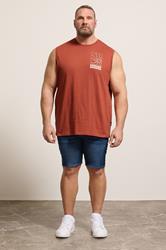 BadRhino Big & Tall Orange Graphic Vest Top | BadRhino 2