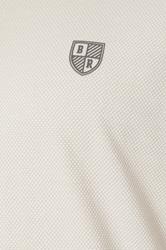 BadRhino Big & Tall Cream Textured Waffle Long Sleeve Polo Shirt | BadRhino 7