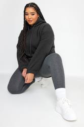 YOURS Plus Size Black Teddy Fleece Hoodie | Yours Clothing 4