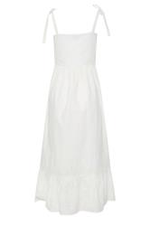 LTS Tall White Floral Broderie Anglaise Cotton Maxi Sundress | Long Tall Sally 8