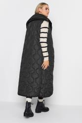 LTS Tall Black Funnel Neck Quilted Longline Gilet | Long Tall Sally 4