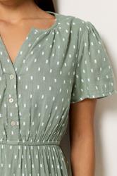 M&Co Petite Sage Green Dobby Tiered Maxi Dress | M&Co 5