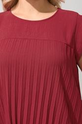 YOURS LONDON Plus Size Red Pleated Top | Yours Clothing 4