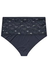 YOURS Plus Size Navy Blue Lace Full Brief | Yours Clothing 6