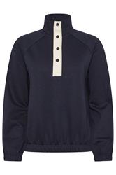 PixieGirl Petite Women's Navy Blue Funnel Neck Sweatshirt | PixieGirl 5
