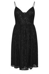 YOURS LONDON Curve Black Lace Skater Dress