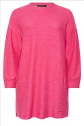 YOURS Curve Hot Pink Soft Touch Jumper Dress