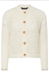 PixieGirl Petite Women's Ivory White Crochet Button Cardigan | PixieGirl 6