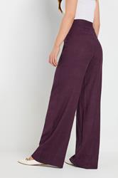 LTS Tall Purple Linen Pleated Wide Leg Trousers | Long Tall Sally 4