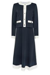 M&Co Navy Blue Colourblock Dress And Jacket Set | M&Co 6