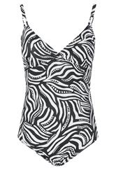 YOURS Plus Size Black & White Geometric Print Swimsuit | Yours Clothing 7