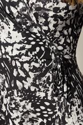 LTS Tall Black Abstract Animal Wrap Maxi Dress | Long Tall Sally 4
