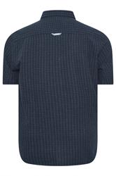 D555 Navy Blue Jacquard Linen Shirt | BadRhino 4
