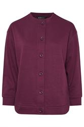 YOURS Curve Burgundy Red Button Cardigan