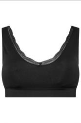 YOURSET 2 PACK Plus Size Black & White Lace Trim Seamless Bralette | Yours Clothing 10
