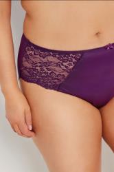 YOURS Plus Size Purple Satin Full Briefs | Yours Clothing 4