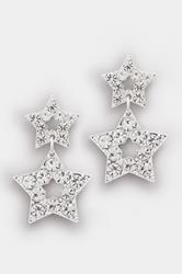 Silver Tone Diamante Star Earrings | Yours Clothing 3