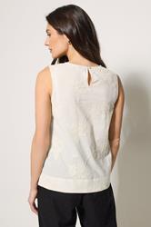 M&Co Ivory White Floral Embroidered Cotton Vest Top | M&Co 4