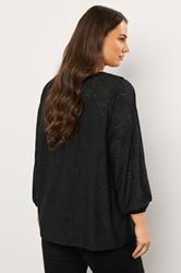 EVANS Plus Size Black Zebra Burnout Frill Detail Blouse | Evans 2