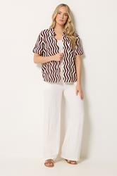 LTS Tall Women's Burgundy Red Wavy Print Shirt | Long Tall Sally 2
